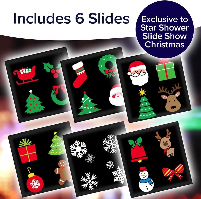 Star Shower Side Show Christmas LED Projector, AS SEEN ON TV, Showcase Your Home with Full-Color Holiday, Hassle-Free Set-Up, Use 2 or More for Spectacular Results, Includes 6 Christmas Slides - Image 3